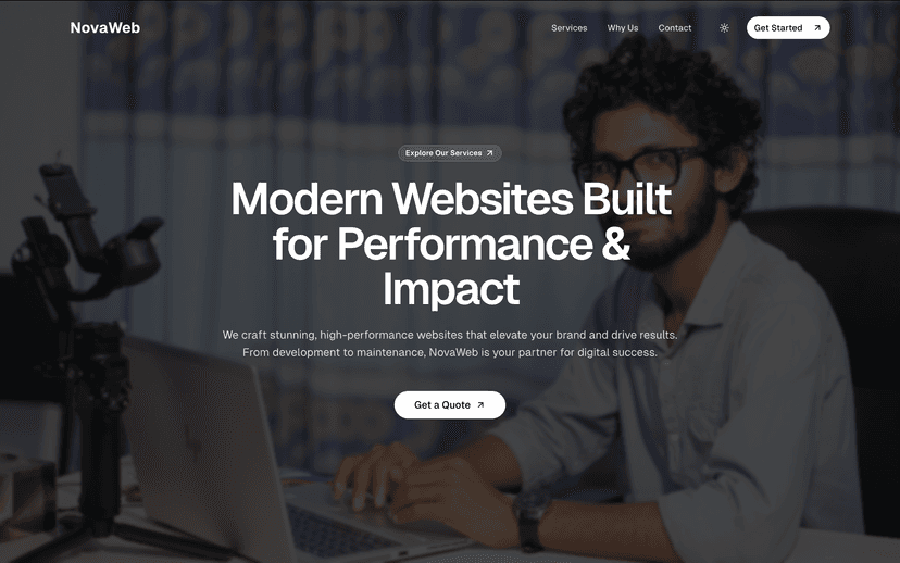 NovaWeb Landing Page