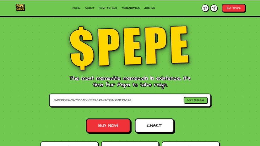 $PEPE Landing Page