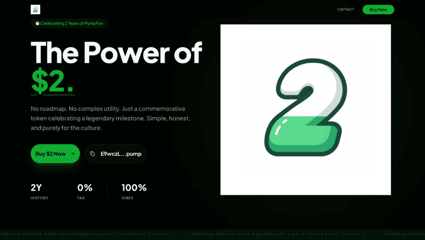 $2 Token Landing Page